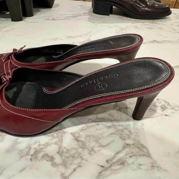 Cole Haan Burgundy Leather Mules - Picture 3 of 7